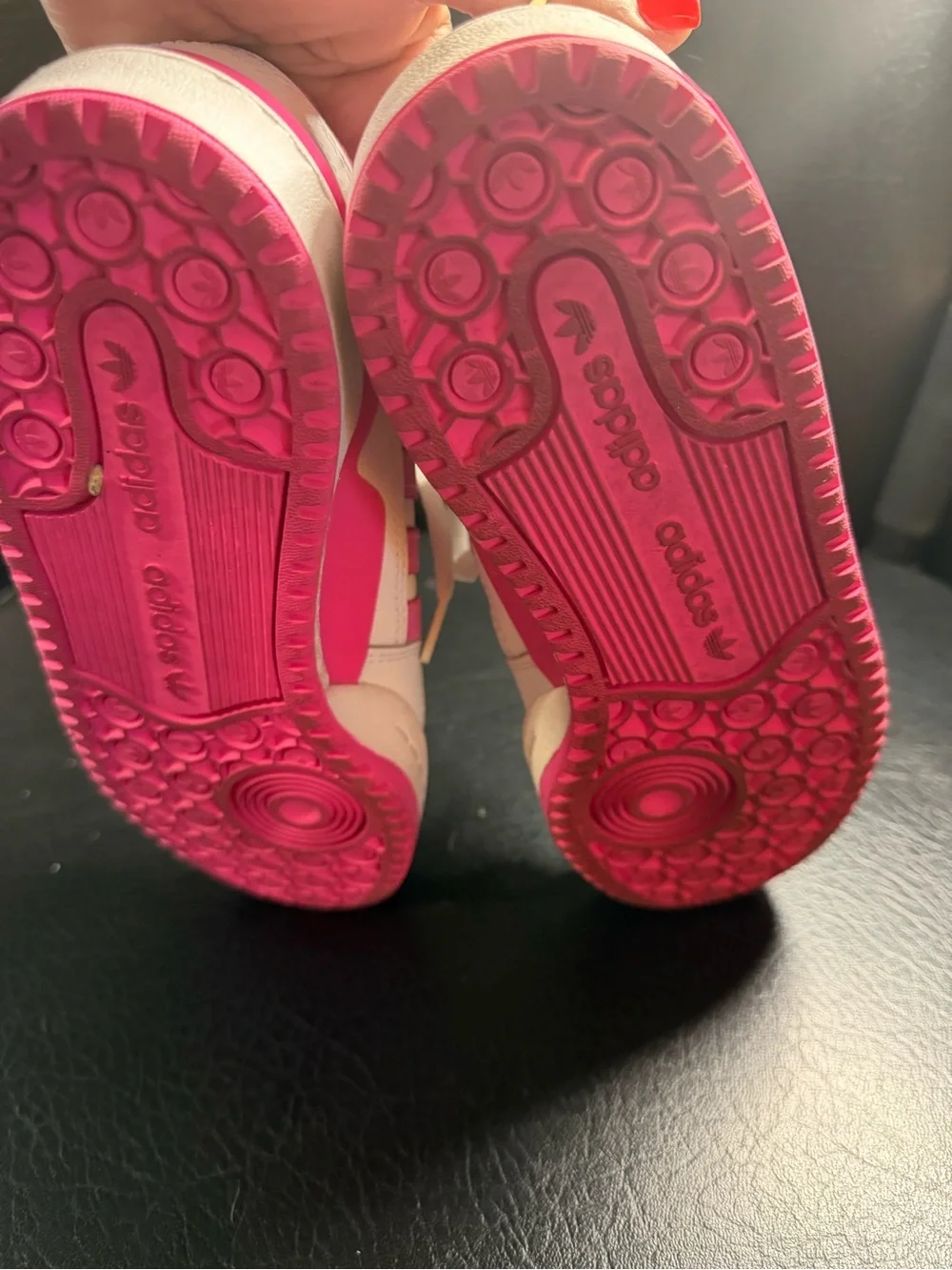 adidas Kids White and Hot Pink Low-Top Sneakers